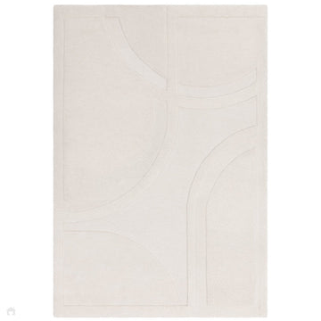 Olsen Movement Modern Plain Abstract Hand Carved Hi-Low Textured Wool Cream Rug-Asiatic Carpets-Rug Love - The Most Loved Rug Store
